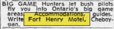 Fort Henry Motel - Sept 1968 Ad (newer photo)